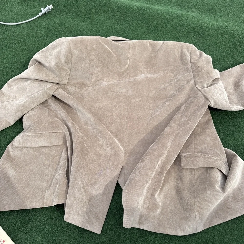 Vintage Ralph‎ Lauren Suede Blazer Taupe Beige Size 46 R Patch Pocket GUC